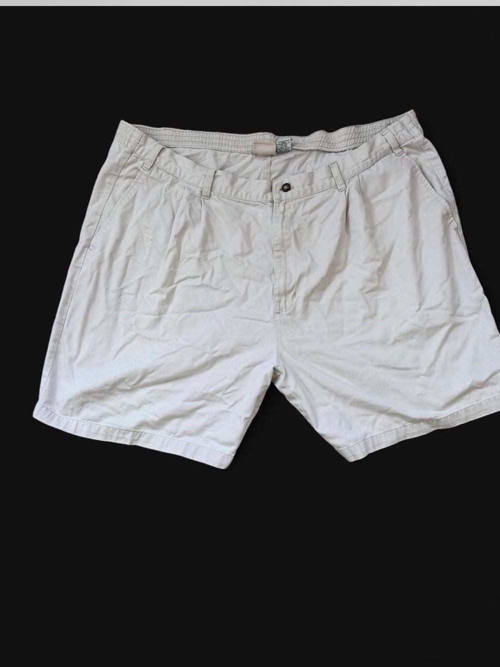 Vintage Cherokee Men's Light White Flat Front Shorts